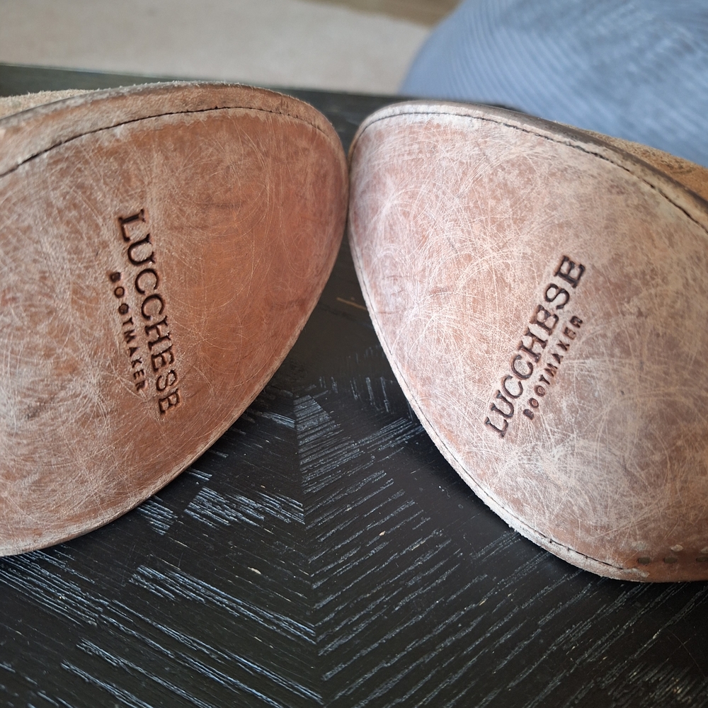 Lucchese Tan Embroidered Heeled Boots - Picture 5 of 7